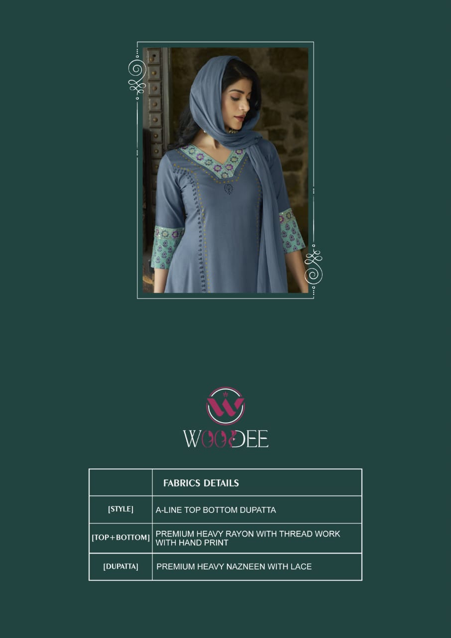 Tamanna By Woodee Rayon Online Kurti With Bottom Dupatta Wholesale